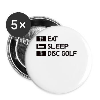 Disc Golf Disc-Golf Frisbee Baum Korb Abwurf - Buttons klein 25 mm (5er Pack) - Weiß - Vorne
