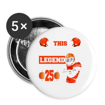 This sports legend is now 25, rugby game 25. - Buttons small 1''/25 mm (5-pack) - white - Front