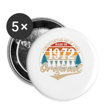 Hergestellt 1972 Original - Buttons klein 25 mm (5er Pack) - Weiß - Vorne