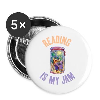 La lecture est mon art cool de confiture pour - Lot de 5 petits badges (25 mm) - blanc - Devant
