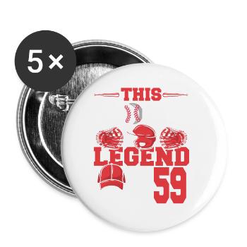 Diese Sportlegende Ist Jetzt 59, Baseballspiel - Buttons klein 25 mm (5er Pack) - Weiß - Vorne