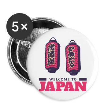 Willkommen in Japan - Buttons klein 25 mm (5er Pack) - Weiß - Vorne