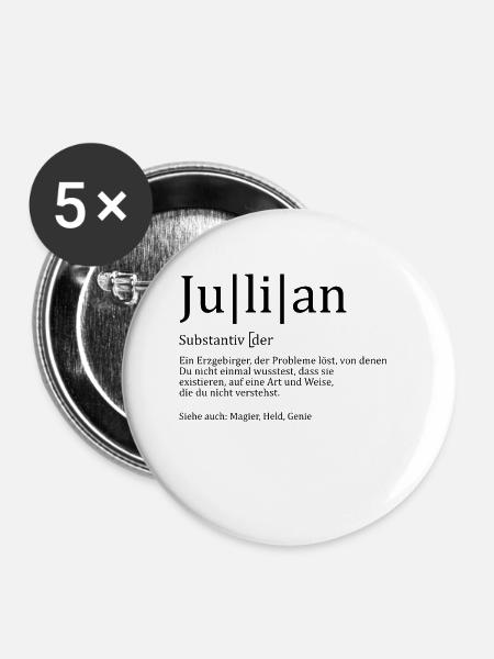 Erzgebirge Julian - Buttons klein 25 mm (5er Pack) - Weiß