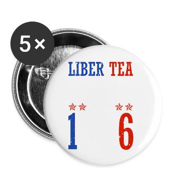 Liber-tea Party since 1776 July 4 - Buttons small 1''/25 mm (5-pack) - white - Front