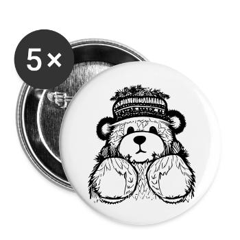 Christmas Polar Bear Winter Bear Snow Animal Animals 1 - Buttons small 1''/25 mm (5-pack) - white - Front