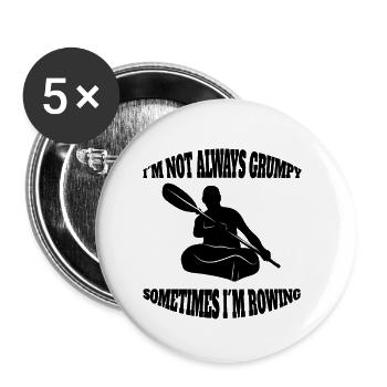 Ruderer lustige Ruderin Rudern Spruch Ruderverein - Buttons klein 25 mm (5er Pack) - Weiß - Vorne