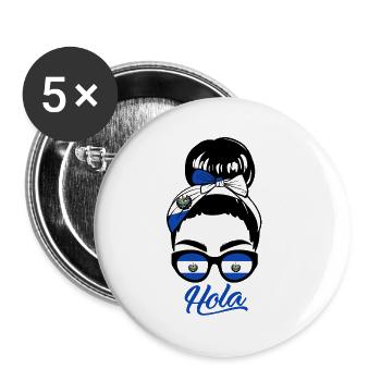 El Salvador Woman - Buttons small 1''/25 mm (5-pack) - white - Front