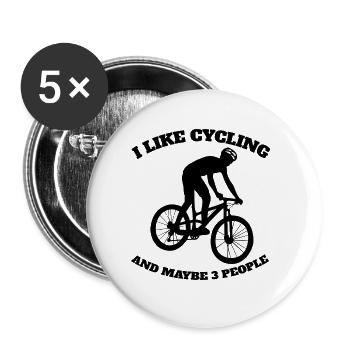 Bike Tour Cycling Bike Cycling Mountainbike - Buttons small 1''/25 mm (5-pack) - white - Front