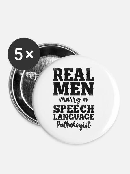 Speech Therapist Therapy Assistant - Buttons klein 25 mm (5er Pack) - Weiß