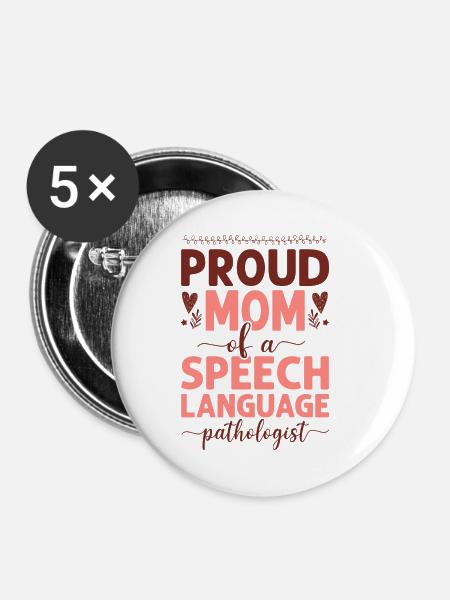 Speech Therapist Therapy Assistant - Buttons klein 25 mm (5er Pack) - Weiß