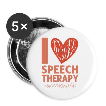 Assistant orthophoniste - Lot de 5 petits badges (25 mm) - blanc - Devant