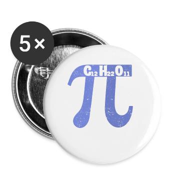 Pi Tag Sugar Symbol Formula Mathematics Teacher Chemi - Buttons small 1''/25 mm (5-pack) - white - Front