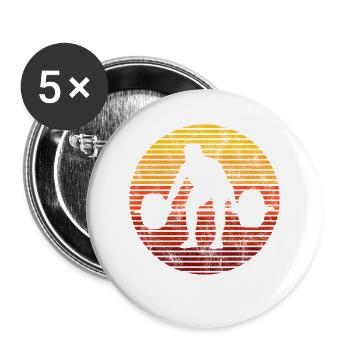 Musculation Bodybuilder GYM Fitnessstudio Retro - Lot de 5 petits badges (25 mm) - blanc - Devant