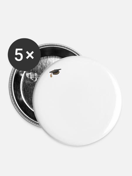 I Graduated Graduation Master-Studium - Buttons klein 25 mm (5er Pack) - Weiß