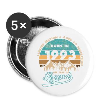 Legenden 1993 - Buttons klein 25 mm (5er Pack) - Weiß - Vorne