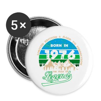 Legenden 1976 - Buttons klein 25 mm (5er Pack) - Weiß - Vorne