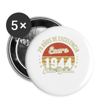 Januar 1944 Vintage-Geschenk von 79 Jahren - Buttons klein 25 mm (5er Pack) - Weiß - Vorne