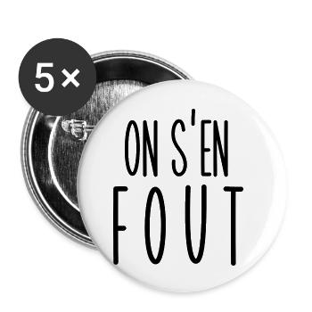 on s'en fout - Lot de 5 petits badges (25 mm) - blanc - Devant