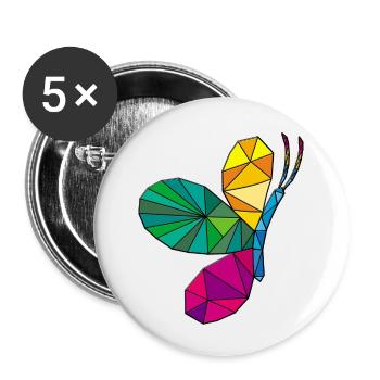 Butterfly - Buttons small 1''/25 mm (5-pack) - white - Front