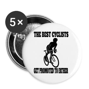 Cycling Cycling Mountainbike Bike Tour - Buttons small 1''/25 mm (5-pack) - white - Front