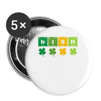 Drôle de professeur de sciences de la Saint-Patrick Irlandais - Lot de 5 petits badges (25 mm) - blanc - Devant