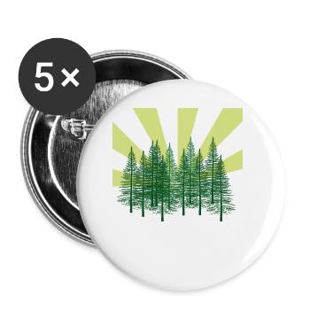 Rays Forest Fir Wilderness Ecology Atom Environment - Buttons small 1''/25 mm (5-pack) - white - Front