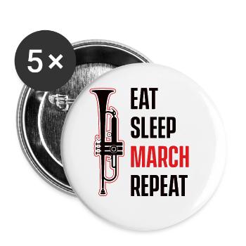 Trumpet Trumpeters Brass Band Trumpets - Buttons small 1''/25 mm (5-pack) - white - Front