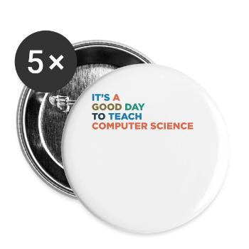 Docenten informatica onderwijzen - Buttons klein 25 mm (5-pack) - wit - Voor