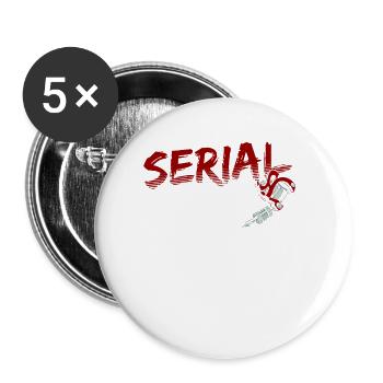 Serial Inker Tattooists Künstlerische Tinte Stift - Buttons klein 25 mm (5er Pack) - Weiß - Vorne