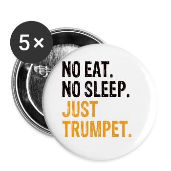 Trumpet Orchestra Musician Trumpeter Brass Music - Buttons small 1''/25 mm (5-pack) - white - Front