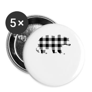 Frère Ours - Lot de 5 petits badges (25 mm) - blanc - Devant