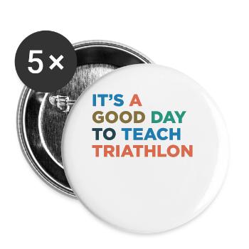 Triathlon-Trainer Unterrichten - Buttons klein 25 mm (5er Pack) - Weiß - Vorne