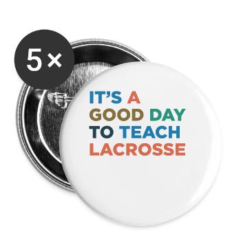 Lektüre Lacrosse -Trainer Beibringen - Buttons klein 25 mm (5er Pack) - Weiß - Vorne