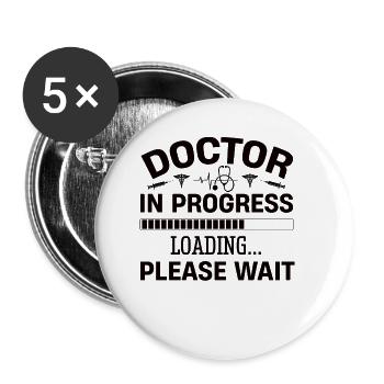 Docteur Docteur Médecin du travail Médecins - Lot de 5 petits badges (25 mm) - blanc - Devant