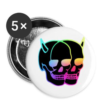 Demons - Skulls - Buttons small 1''/25 mm (5-pack) - white - Front