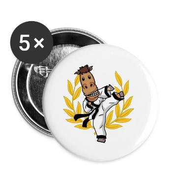 Karate Horse Self Defense You Horse Sport - Buttons small 1''/25 mm (5-pack) - white - Front