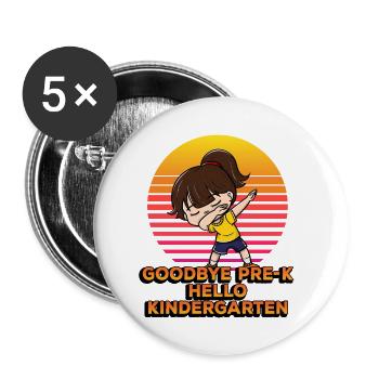 Goodbye Pre-k Hello Kindergarten Dabbing Student - Buttons klein 25 mm (5er Pack) - Weiß - Vorne