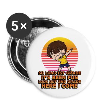 So Long 1st Grade It's Been Fun Look Out 2nd - Buttons small 1''/25 mm (5-pack) - white - Front