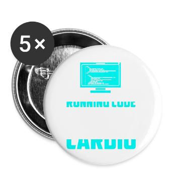 Running Code Is My Cardio Coding Software - Buttons small 1''/25 mm (5-pack) - white - Front