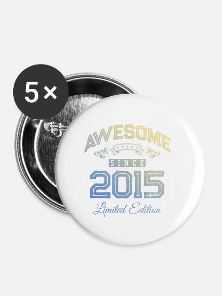 2015 awesome since - Buttons klein 25 mm (5er Pack) - Weiß