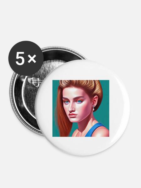 Retrowave Synthwave 80s Design - Buttons klein 25 mm (5er Pack) - Weiß