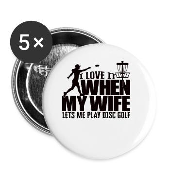 Disc Golf Disc-Golf Frisbee Baum Korb Abwurf - Buttons klein 25 mm (5er Pack) - Weiß - Vorne