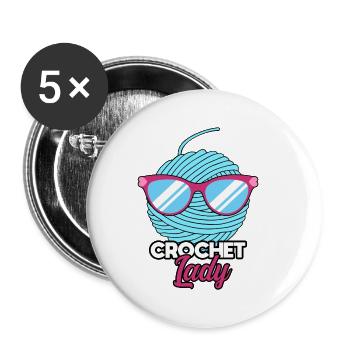 Tricot et couture - Lot de 5 petits badges (25 mm) - blanc - Devant