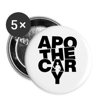 Profession Job Work - Pharmacist - Buttons small 1''/25 mm (5-pack) - white - Front