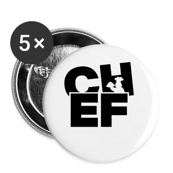 Profession Work - Chef - Buttons small 1''/25 mm (5-pack) - white - Front