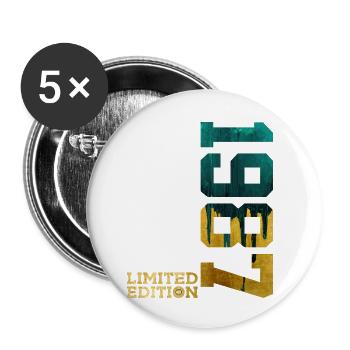 39. GEBURTSTAG LIMITED EDITION 1987 - Buttons klein 25 mm (5er Pack) - Weiß - Vorne