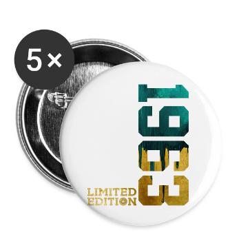 63. GEBURTSTAG LIMITED EDITION 1963 - Buttons klein 25 mm (5er Pack) - Weiß - Vorne
