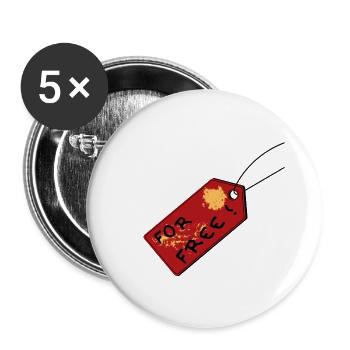 for free ! - Buttons klein 25 mm (5er Pack) - Weiß - Vorne