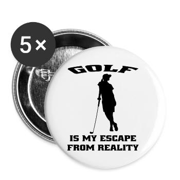 Golf Golfschläger Spruch Golfball Golfspielerin - Buttons klein 25 mm (5er Pack) - Weiß - Vorne