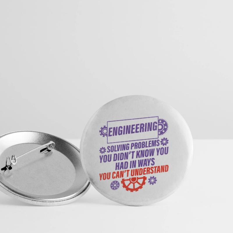 Engineering, solving problems you didn't know 2 Buttons small 1''/25 mm (5-pack)